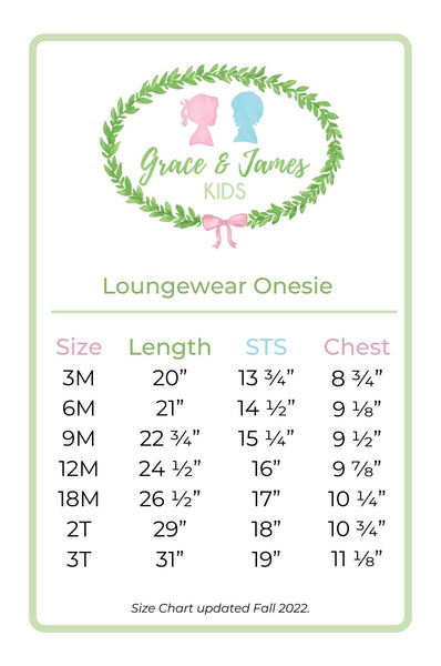 Bunny Loungewear Onesie Size Chart