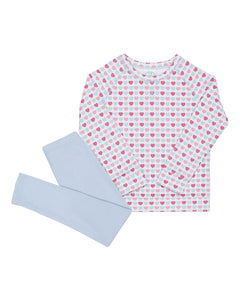 Grace and James Kids heart crewneck and leggings set for valentines