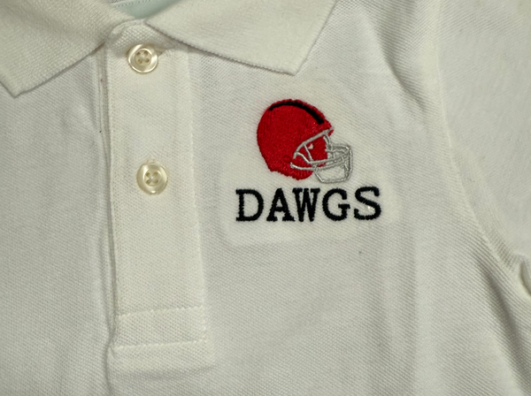 DAWGS Embroidered White Collared Shirt - SAMPLE