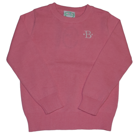 Pink Wright Knit Sweater with 'B' - SAMPLE