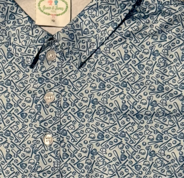 Boys Baseball Collared Shirt - SAMPLE