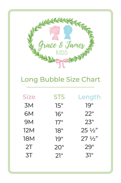Children's Long Bubble Size Chart