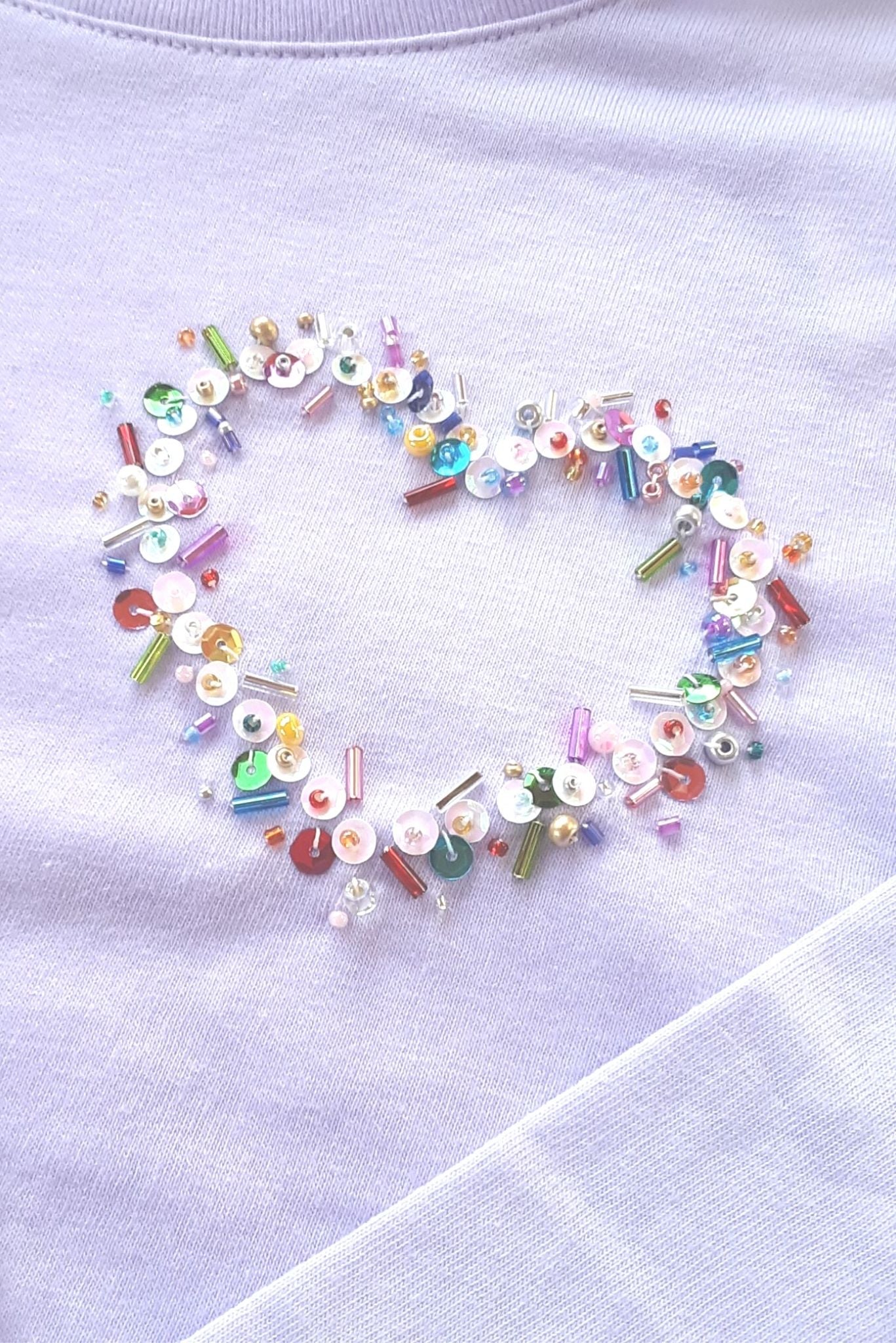 Hand Embroidered HEART with beading