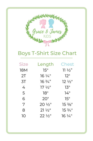 Boys T-Shirt Size Chart