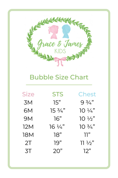 Annie Floral Bubble Size Chart