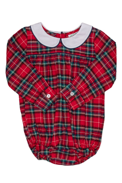 Red Blue and Green Plaid Bubble with Peter Pan Collar