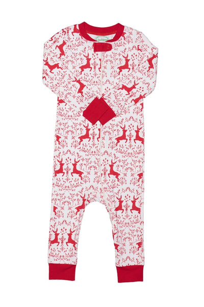 Rudolph Loungewear Onesie with Red Cuffs and Collar