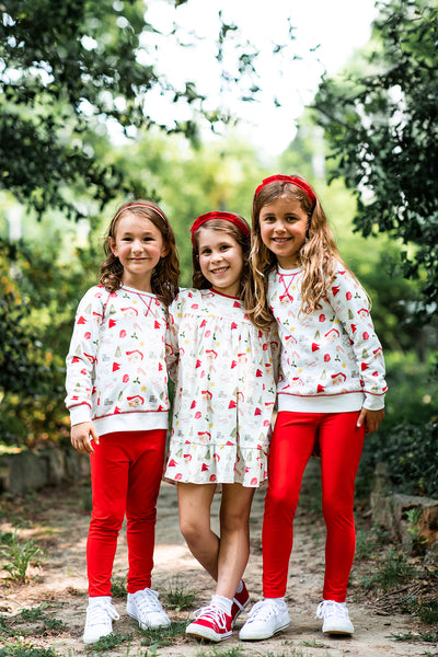 Sisters Matching in the Letters to Santa Print in Three Different Styles