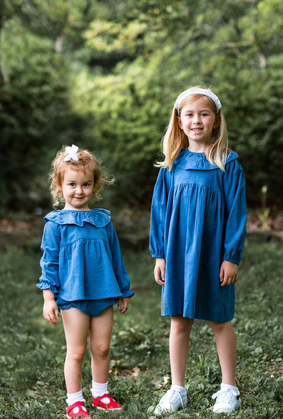 Sisters Wearing Matching Molly Fabric in Different Styles