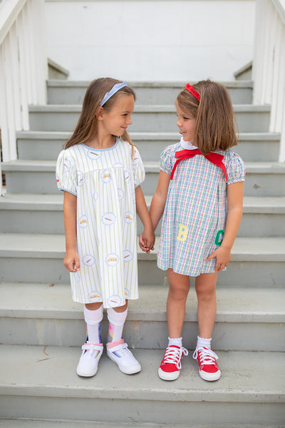 Sisters Wearing First Day of School Dresses