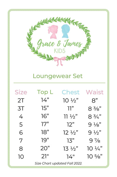 Bunny Loungewear Set Size Chart