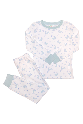 Custom Blue Bunny Print Loungewear Set