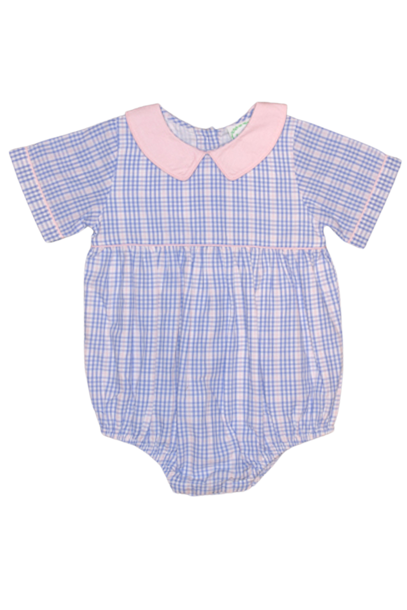 Boy's Pink and Blue Plaid Bubble