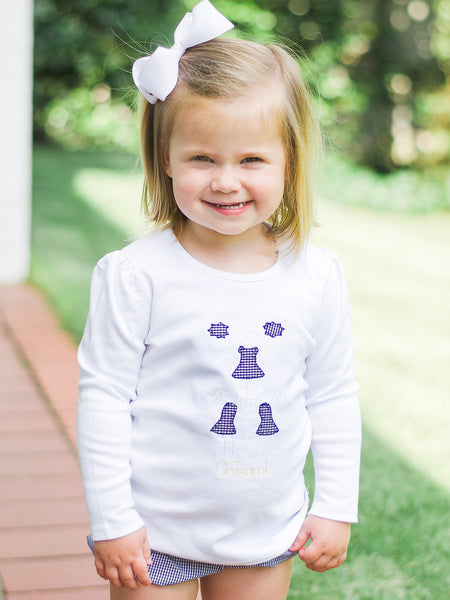 Stacked Cheerleader Applique Long Sleeve Tee - SAMPLE